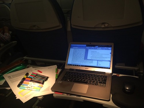 AcWri highlighting and scribbling while on airplanes