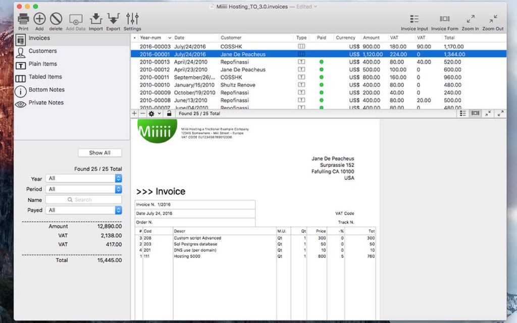 Invoices 3.2  Manage/print business invoices