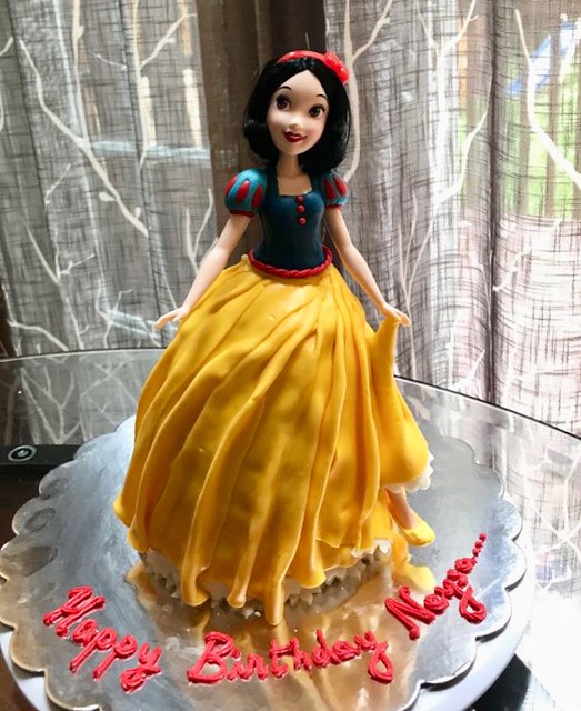 Carved Twirling Snow White Cake by Gisha George of Gis Bakes