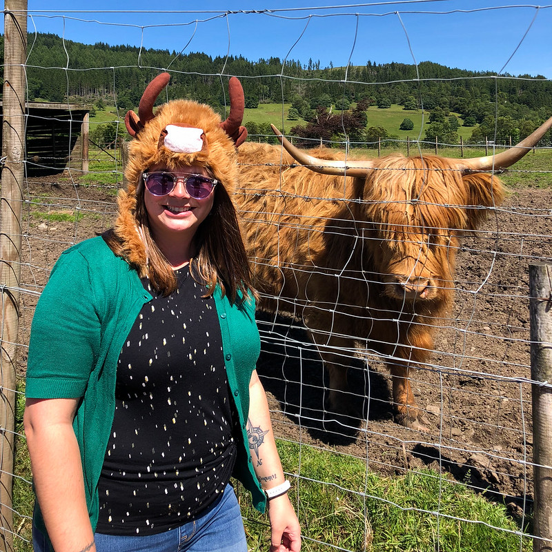 Amanda with a Highland Cow