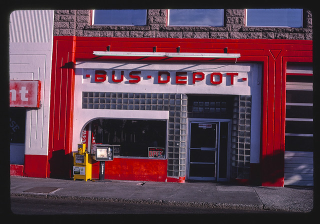 Bus Depot, Bond Street, frontal view, Bend, Oregon (LOC)