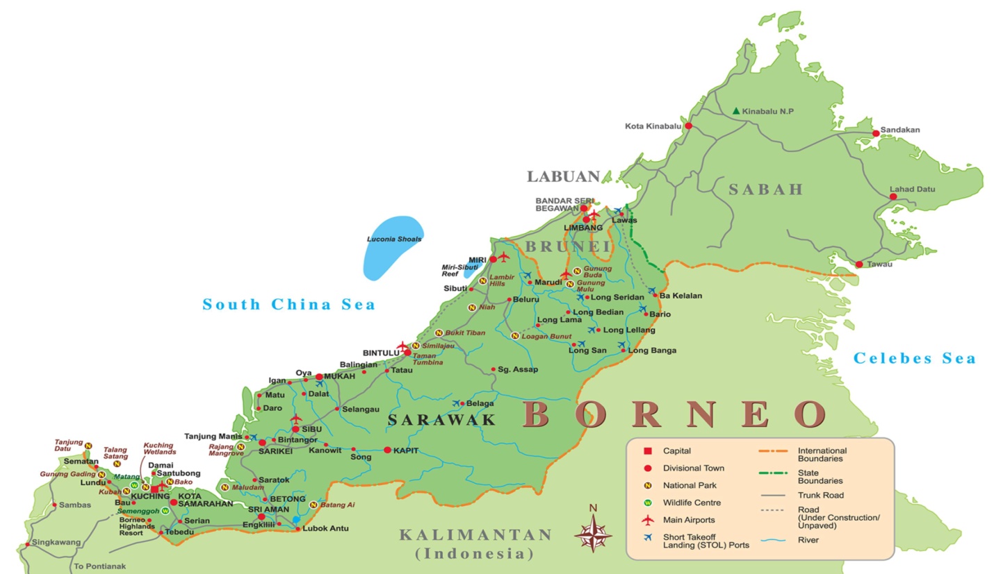 Map of Borneo