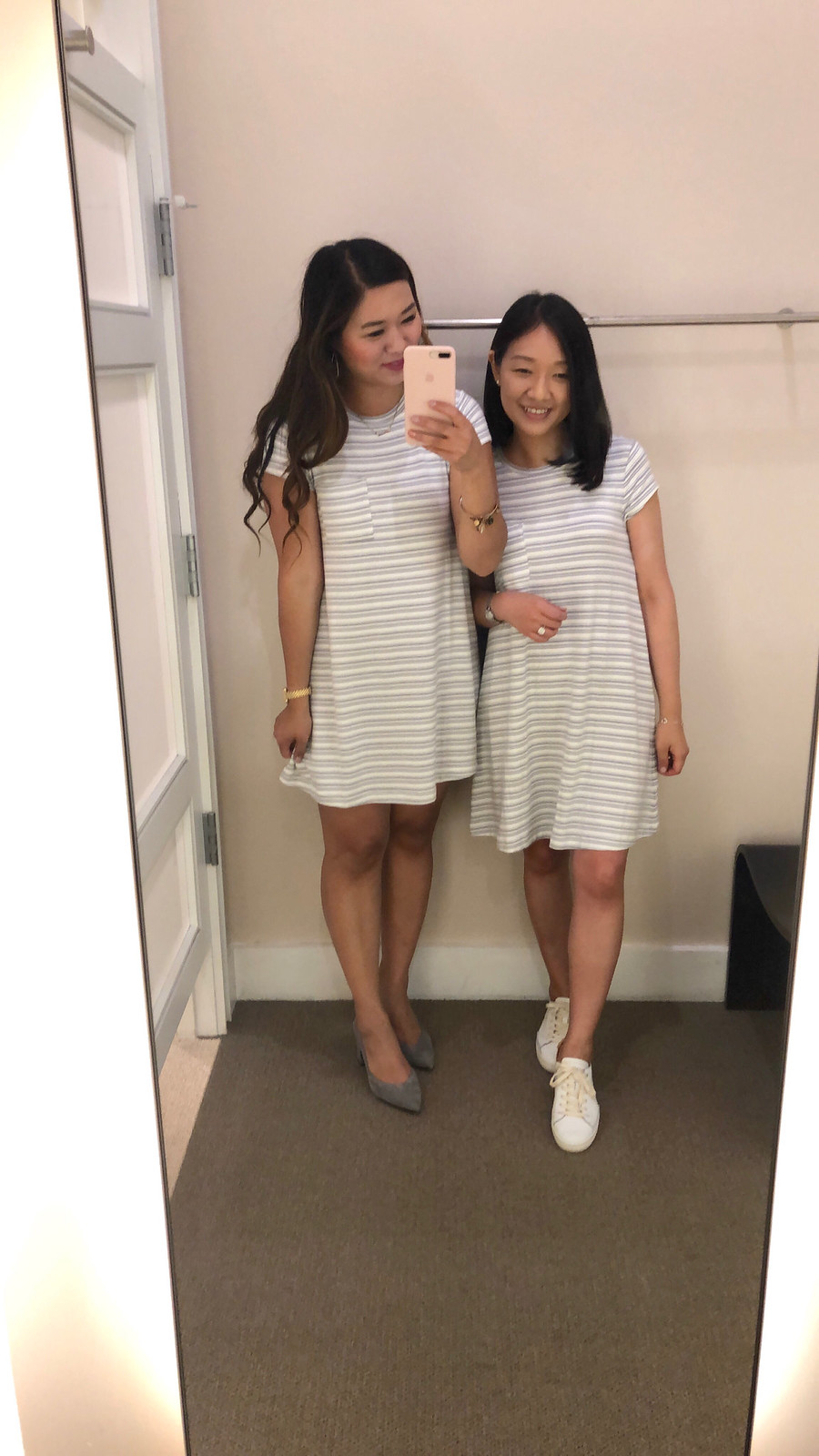 Lou & Grey Striped Signaturesoft Pocket Tee Dress, size XS regular