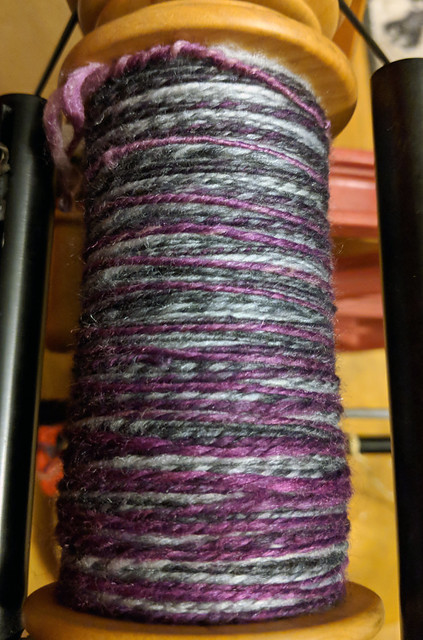 Tour de Fleece 2018 Day 6 - Into The Whirled Polwarth Silk Blended Top in 221b Colorway Plying DONE