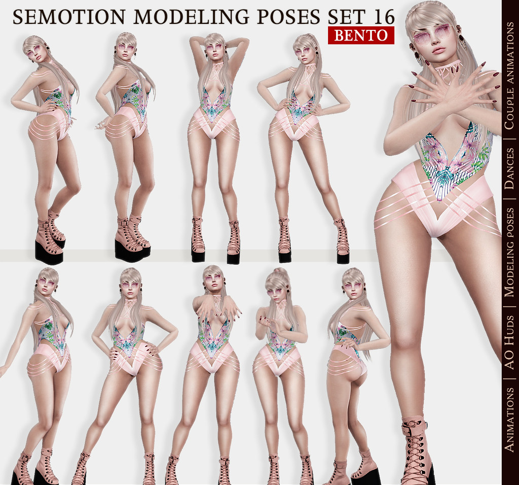 SEmotion Female Bento Modeling poses Set 20 – 10 static poses