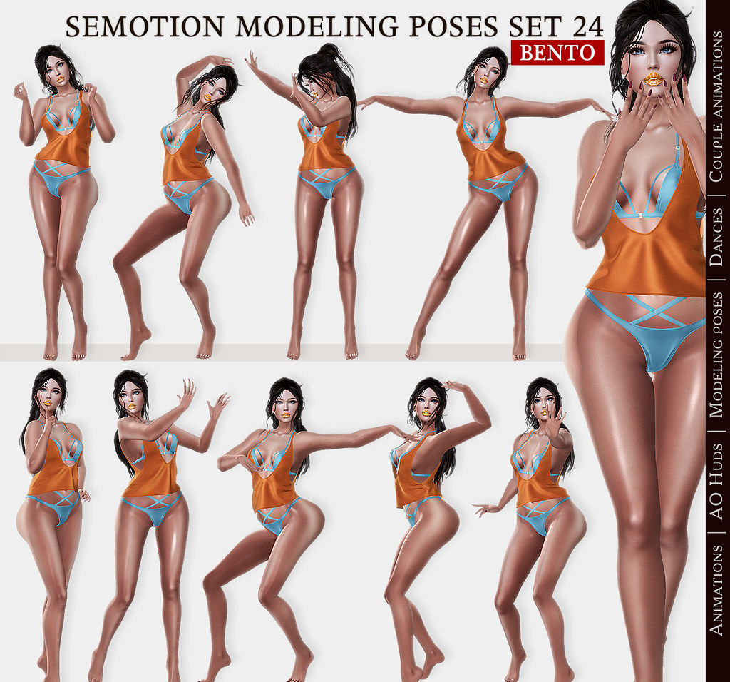SEmotion Female Bento Modeling poses Set 24 – 10 static poses