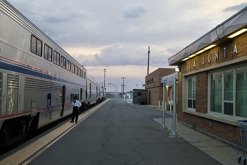 southwestchief amtrak lajunta colorado railroad station sunset