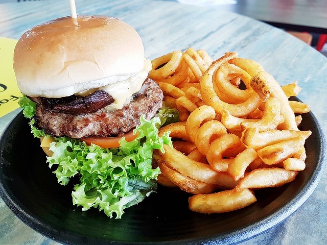 Stack Burger With Twister Fries