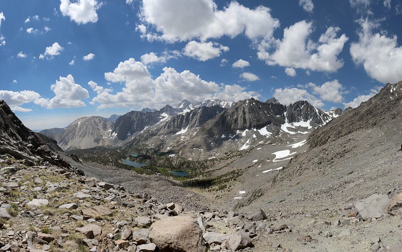 Panorama view from the saddle east of Cloudripper Peak - elevation 12300 feet - and the view is awesome!