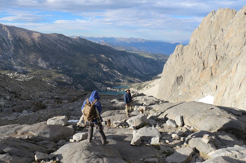 It's getting late and the temperature is dropping so we headed back down the Palisade Glacier Trail