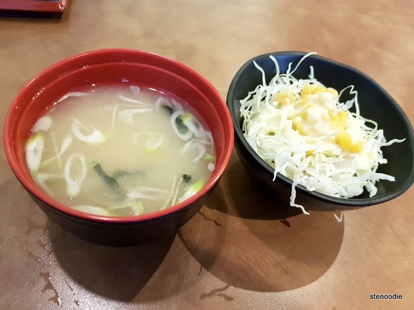Miso soup and salad
