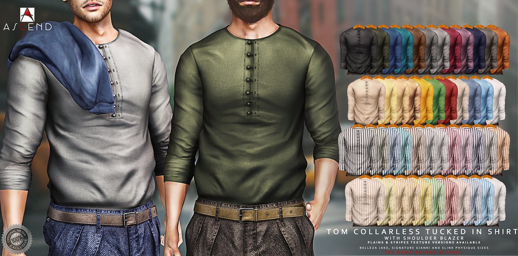 Tom Collarless Tucked In Shirt