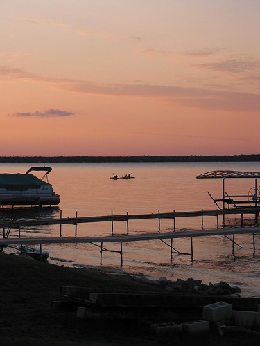 sunset vacation lake water michigan platte