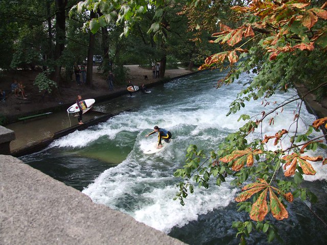 surfing on eisbach. things to do in munich, munich or berlin