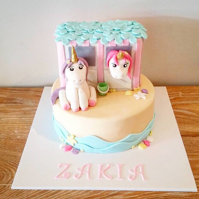 Unicorn Beach Themed Cake by Divine Frosting