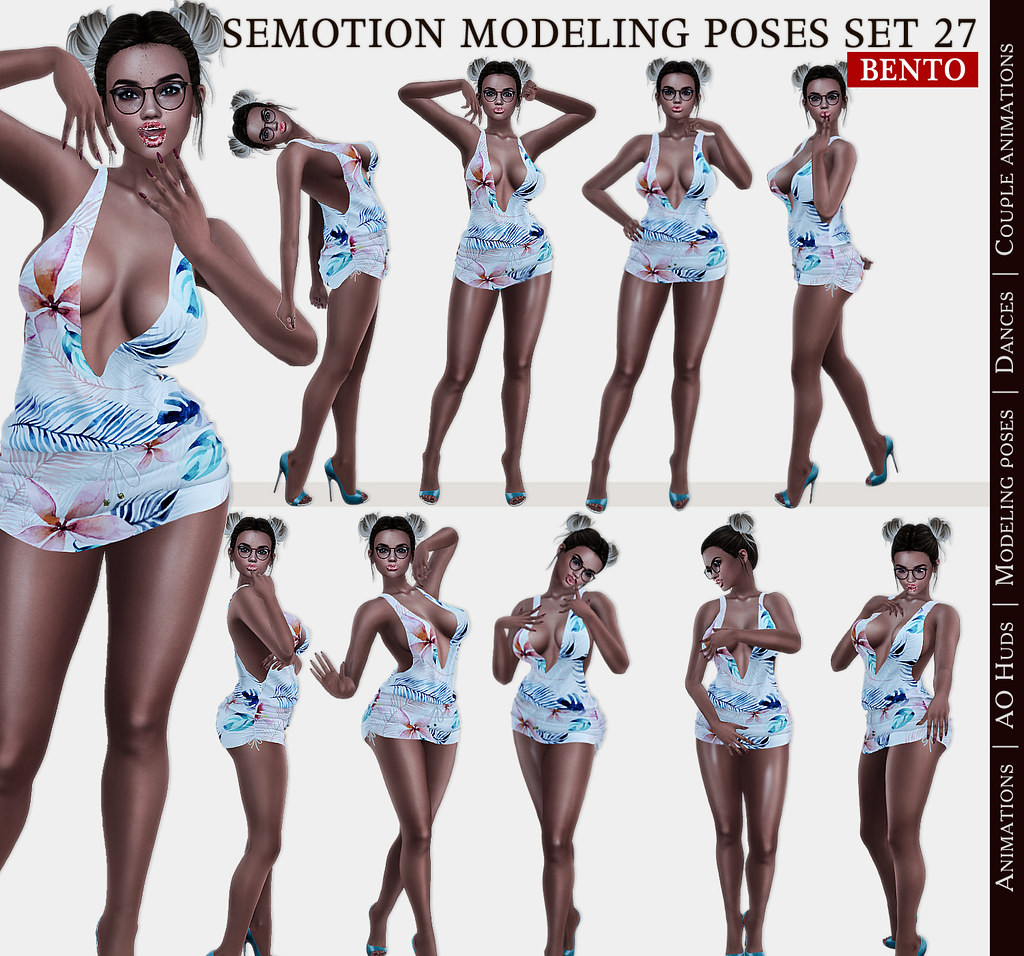 SEmotion Female Bento Modeling poses Set 27 – 10 static poses