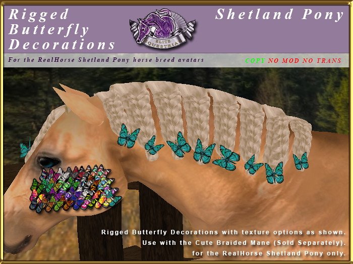 E-RH-Shetland-ManeSet-ButterflyDecorationsforCuteBraidMane