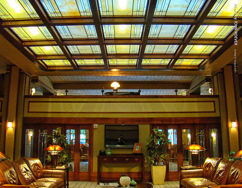 iowa flw franklloydwright architecture hotel historic parkinn parkinnhotel masoncity interior inside skylightroom 2017 august august2017 usa