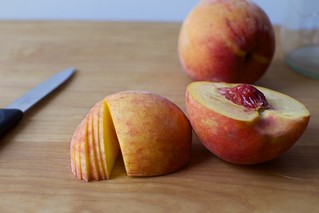 thinly sliced peach