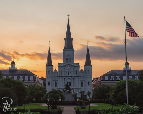 new orleans louisiana french quarter jackson square summer sunset church st louis cathedral nola patton photography big easy