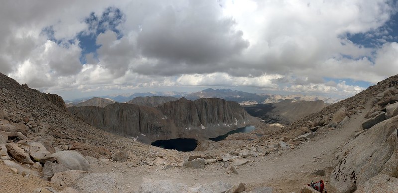 180-degree panorama from just south of Mount Muir on the the John Muir Trail