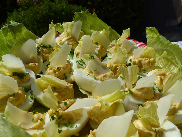 caesar salad deviled eggs