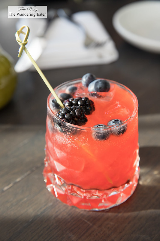 The Countdown - Aperol, blackberry blueberry syrup, Amaro Montenegro, lemon topped with soda water
