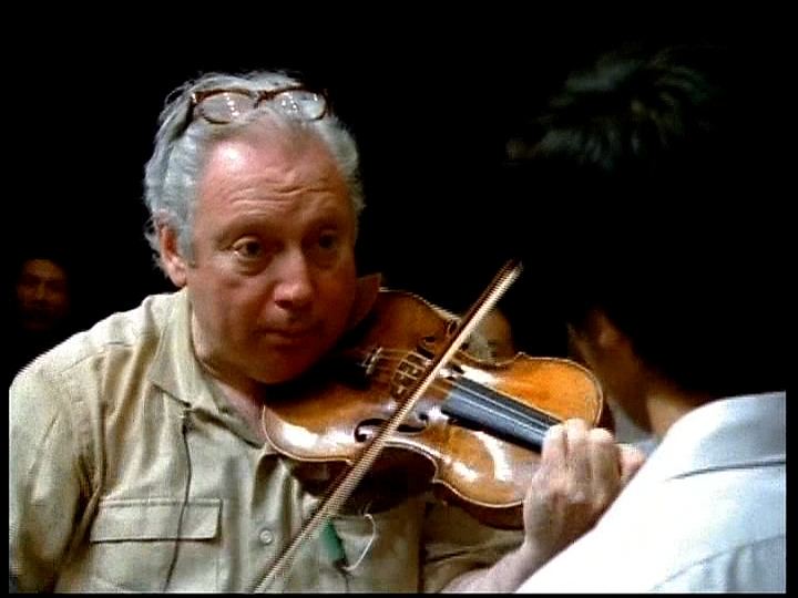 Isaac Stern teaching a violin lesson