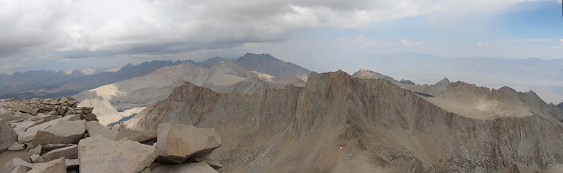 Panorama view looking north from the summit of Mount Whitney