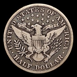 1895-O Barber half dollar reverse