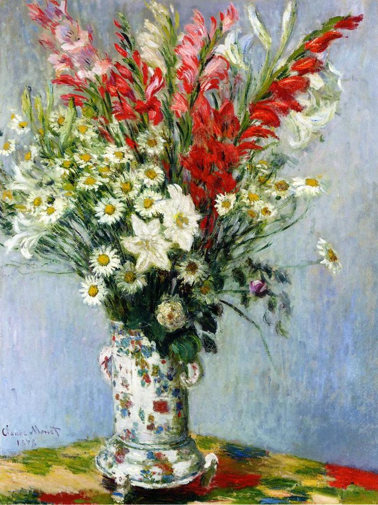 Oscar Claude Monet «Bouquet of Gadiolas, Lilies and Dasies», 1878 г.