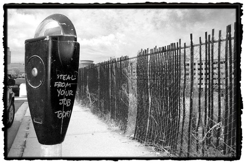 fence graffiti md nikon parking d70s fences maryland vandalism meter silverspring rikgoldman