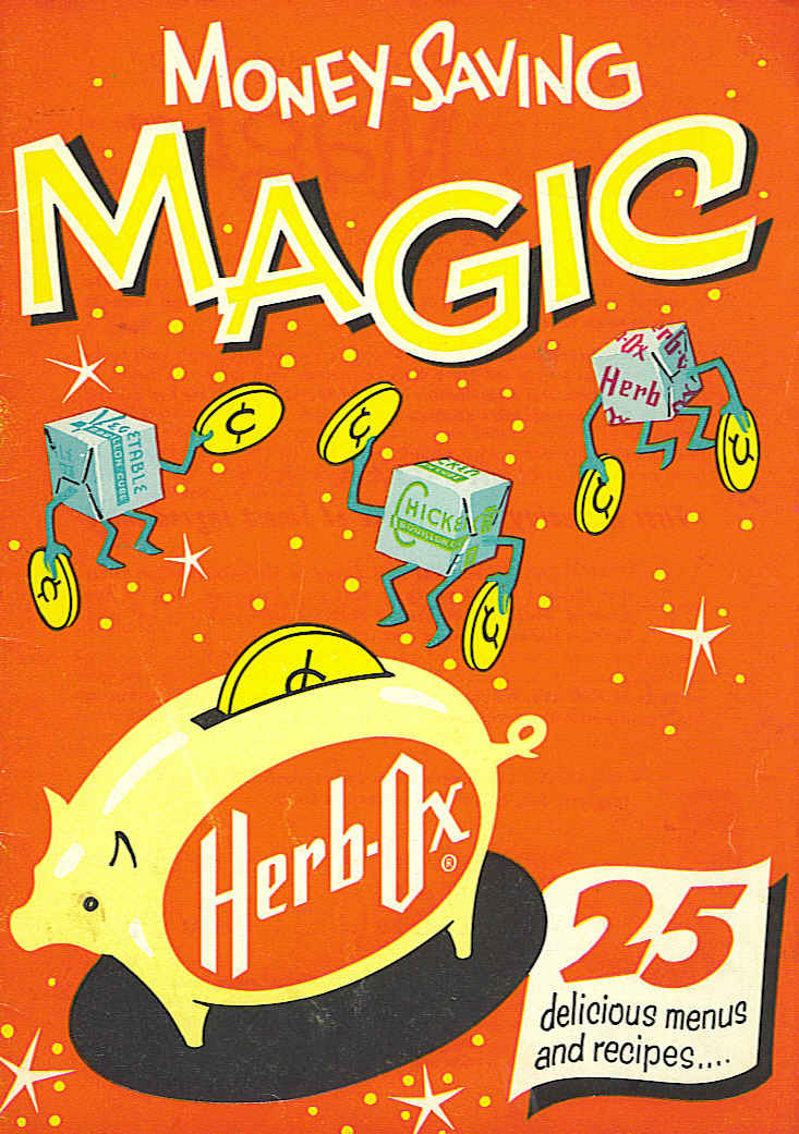 Herb-Ox 'Money-Saving Magic' cookbook cover - 1958