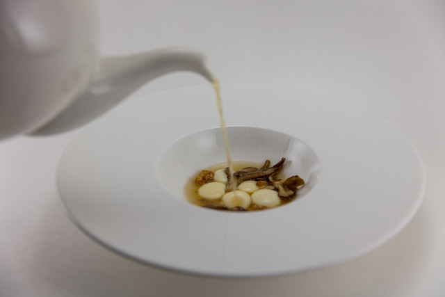 Liquid Parmesan Gnocchi with Mushroom Broth
