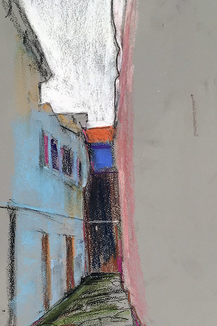 Pastel workshop 2 narrow alley Porto