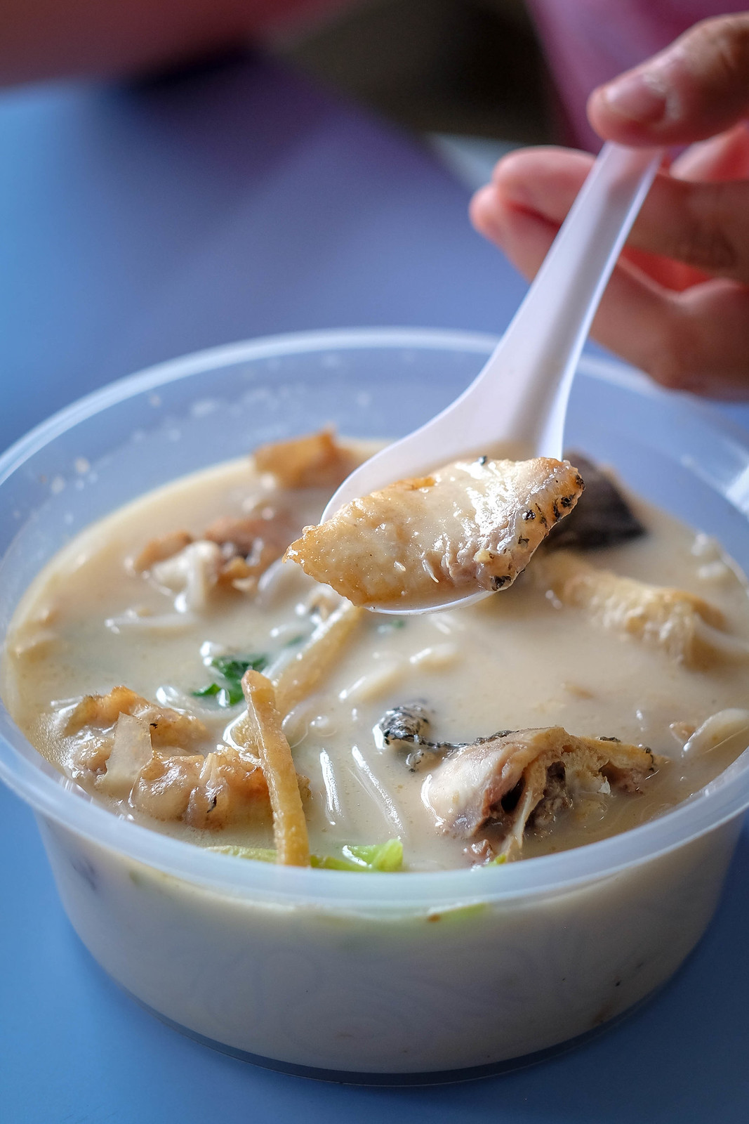 An Ji fish head soup closeup