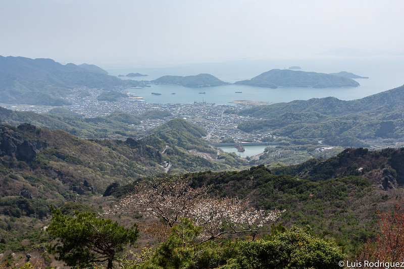 Vistas de Shodoshima y el Mar Interior de Seto desde la cima de la garganta Kankakei