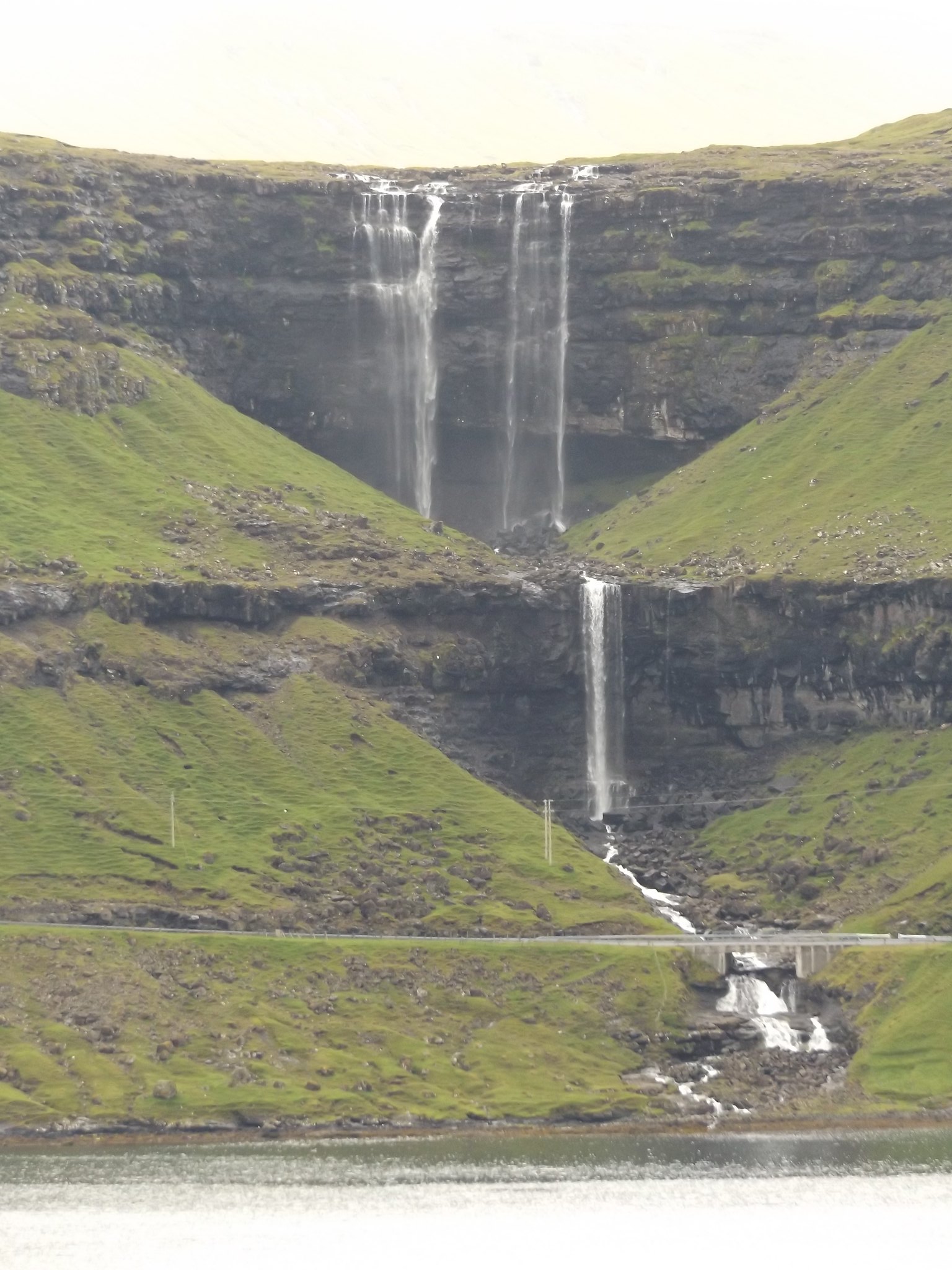 Fossa Waterfall from Eysturoy, Faroe Islands, 18 July 2018