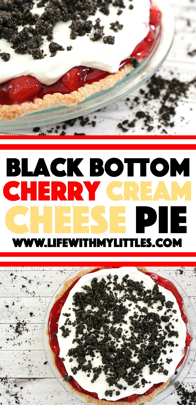 This Black Bottom Cherry Cream Cheese Pie is INCREDIBLE! It's the perfect pie for Christmas (or any holiday!), and it's sure to impress everyone! You'll love how easy it is!