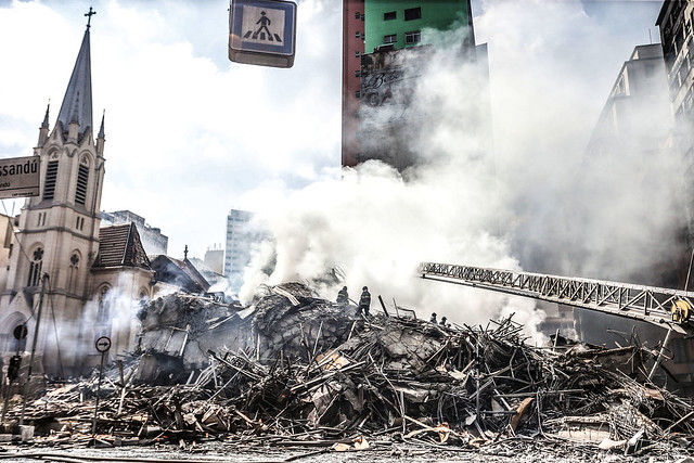 Prédio de 24 andares desabou após incêndio no Largo do Paissandu em São Paulo - Créditos: Paulo Pinto / Fotos Públicas