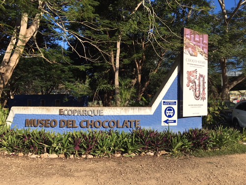 Sign for Chocolate Museum. From Exploring the Ecoparque Museo del Chocolate in Uxmal, Mexico