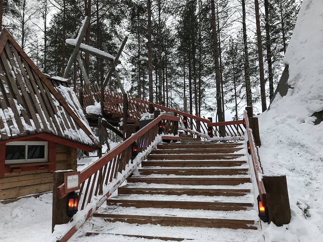 Santa Claus Village,  wooden stairs