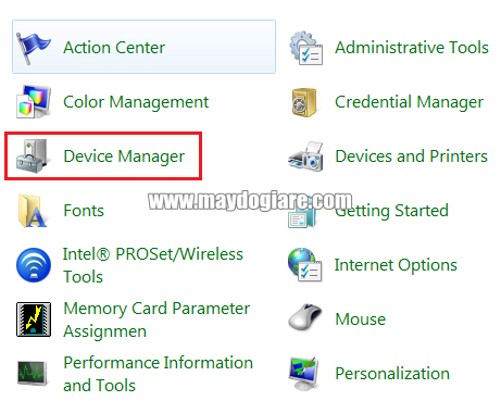 Chọn mục Device Manager