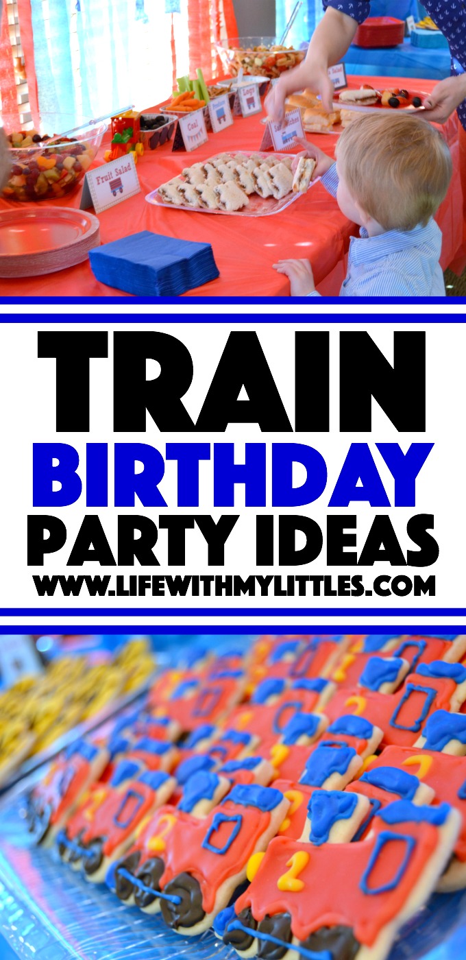 Ideas for a little boy train birthday party. Complete with food ideas, decorations, party favors, and keepsake ideas!