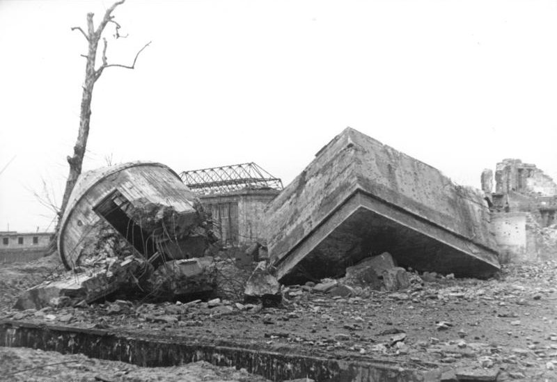 Ruins of the Führerbunker following demolition in 1947.
