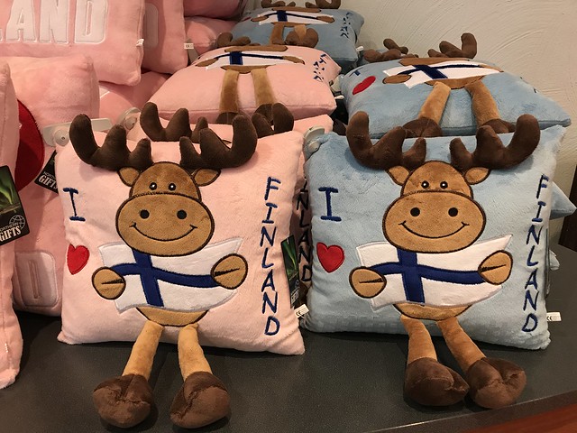 Santa Claus Village, reindeer throw pillows