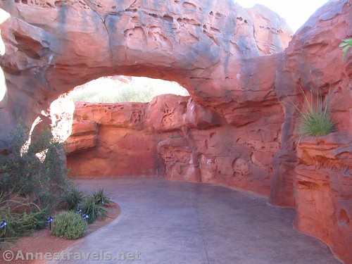 In the fake slot canyon at the Red Hills Rock Garden in St. George, Utah