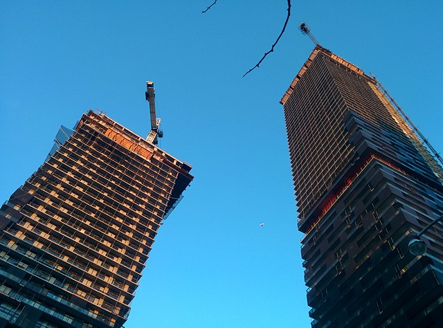 Towers rising against evening blue #toronto #yongeandeglinton #evening #towers #condos #blue