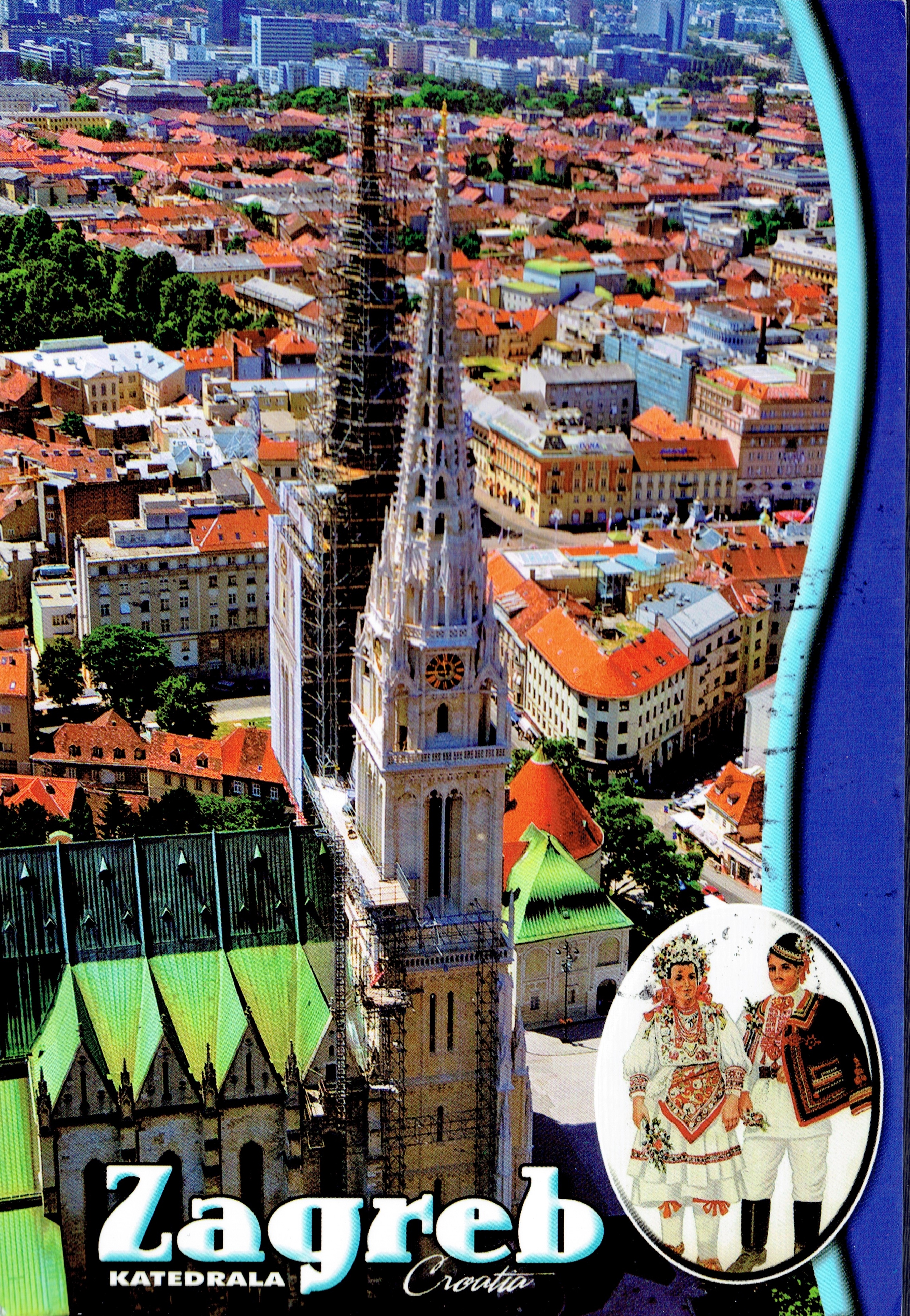 Zagreb Cathedral on postcard