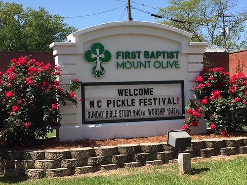 church pickle sign baptist festival